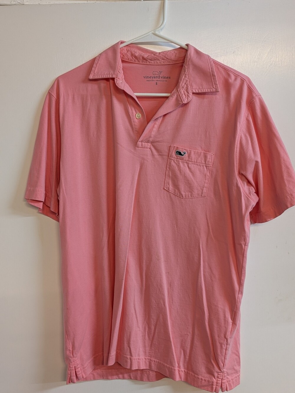 Vineyard Vines Men's Coral Pink Pocket Polo Sz Small